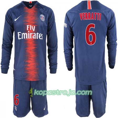 Billiga Fotbollströjor Paris Saint-Germain Verratti 6 Barn Hemma tröja 2018/19 Långärmad